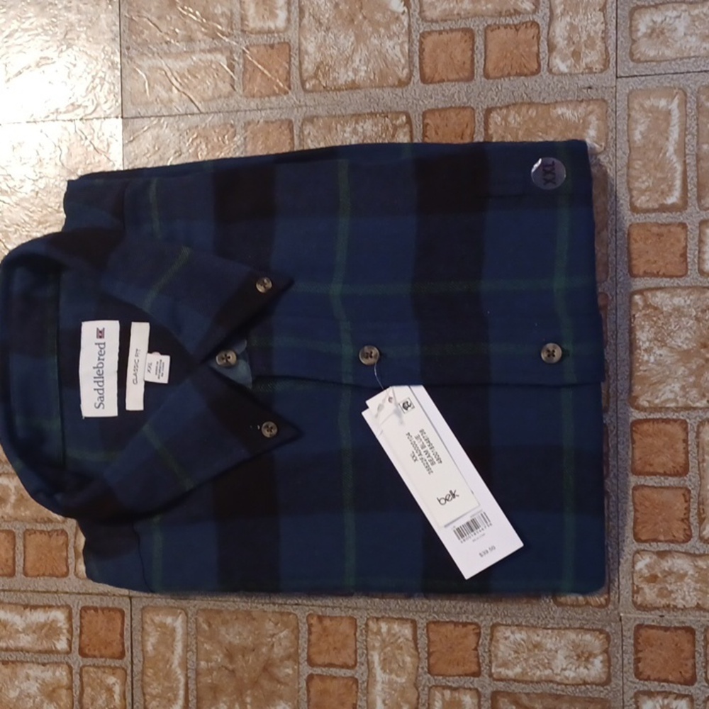 Saddlebred long sleeve flannel shirt men's size XXLARGE